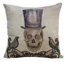 Skull Trick or Treat Halloween Embroidered Pillow: 20" x 20"