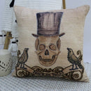 Skull Trick or Treat Halloween Embroidered Pillow: 20" x 20"