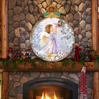 Little Christmas Angel Door Hanger Art