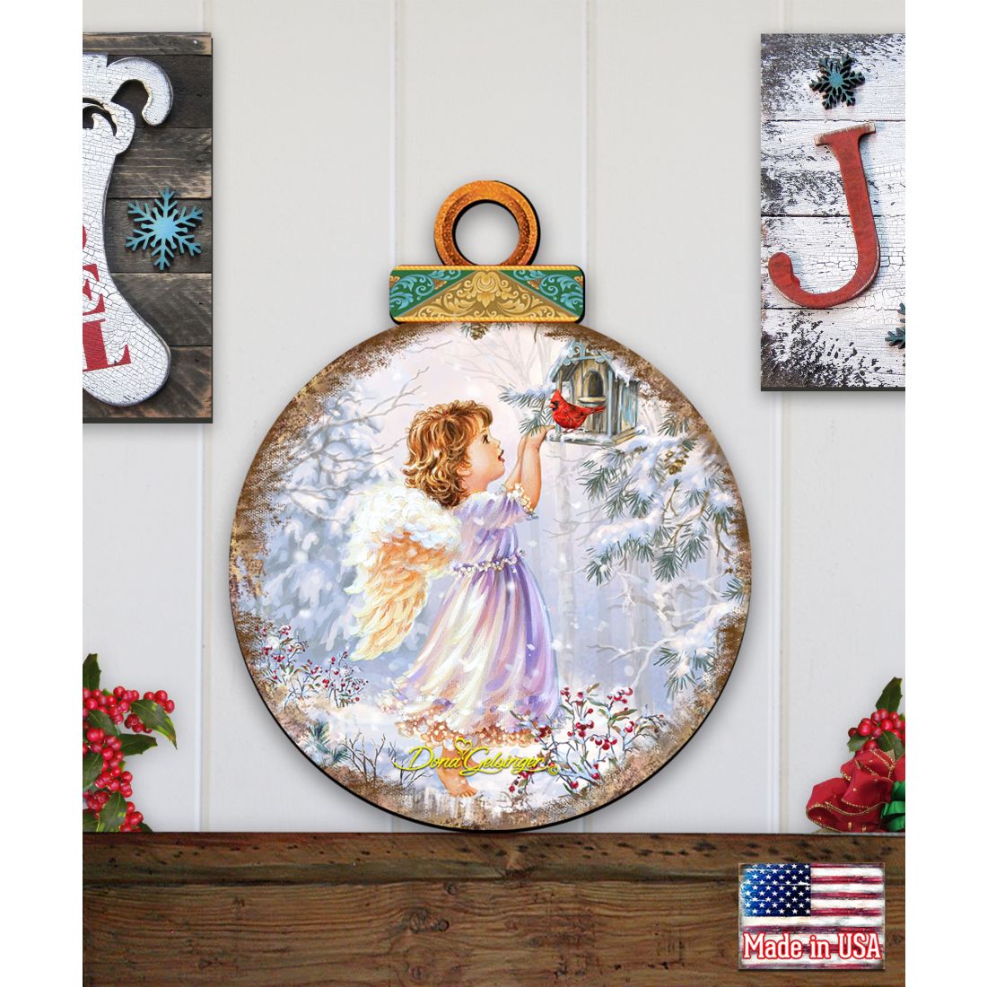 Little Christmas Angel Door Hanger Art