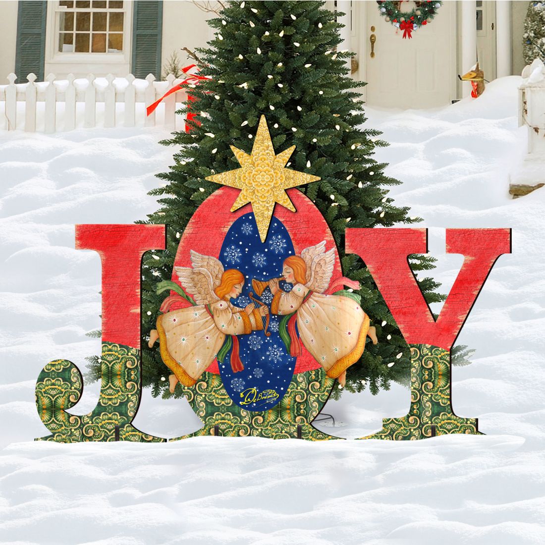 JOY w/ Musical Angels & Star of Bethlehem Outdoor Art