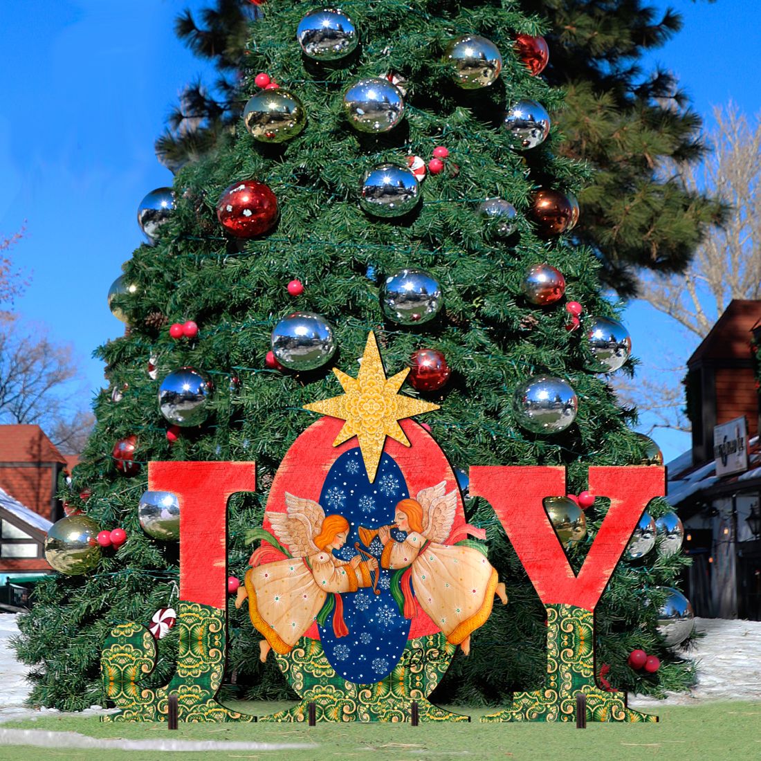 JOY w/ Musical Angels & Star of Bethlehem Outdoor Art