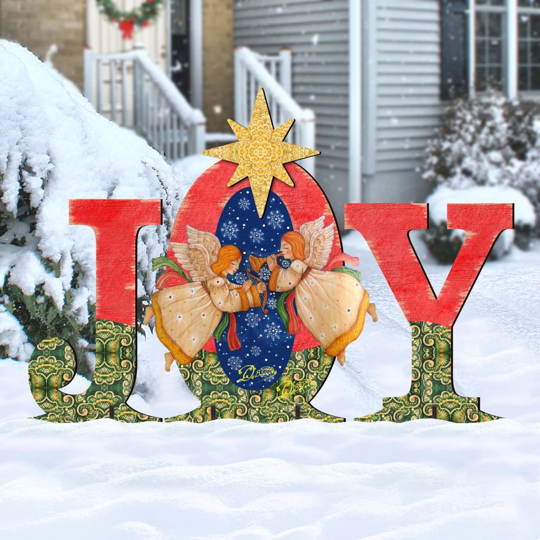 JOY w/ Musical Angels & Star of Bethlehem Outdoor Art