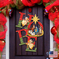 HOPE Nativity & Angels Christmas Door Hanger/Wall Art