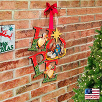 HOPE Nativity & Angels Christmas Door Hanger/Wall Art