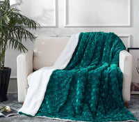 Emerald Mermaid Plush Sherpa Blanket