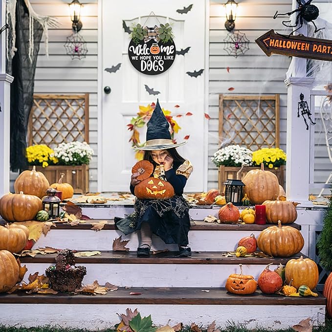 Halloween & Autumn Interchangeable Wooden Welcome Sign