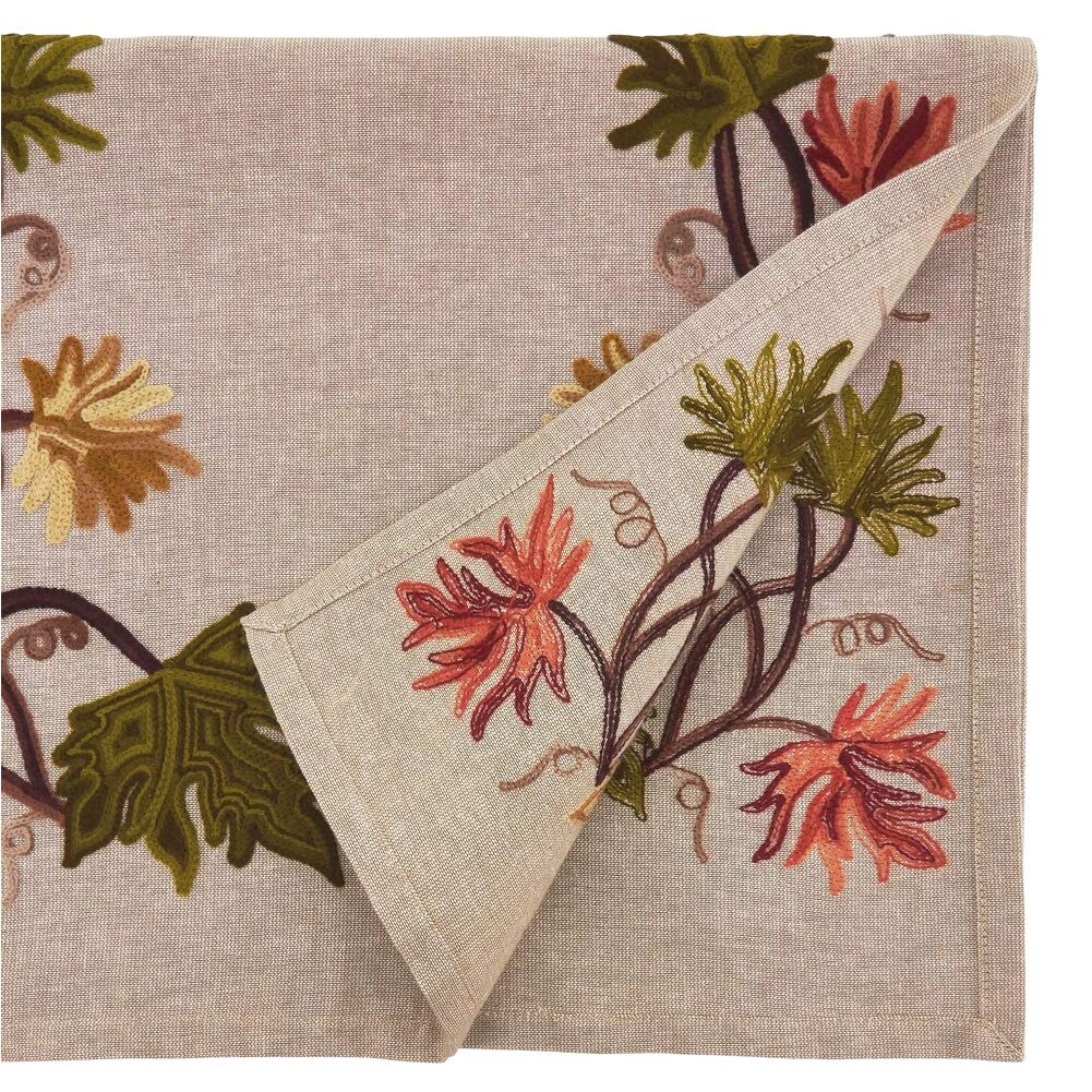 Fall Leaf Embroidered Table Runner