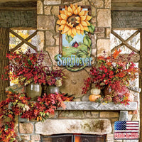 Sunflower Farms Fall Wood Door Sign