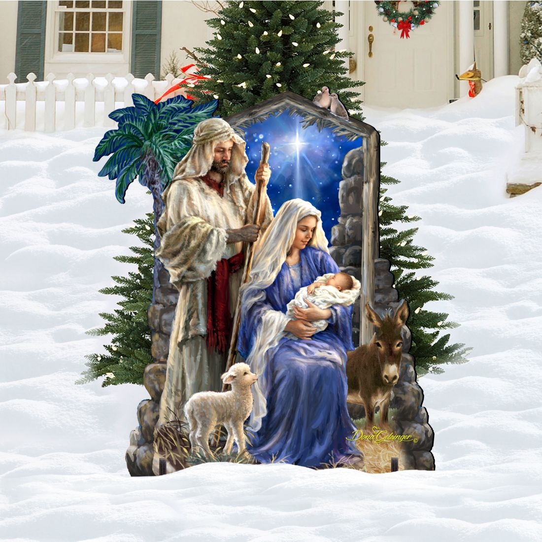Christmas Nativity Set Lawn Art - 3 Pieces