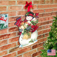 Farmhouse Snowman Door Hanger