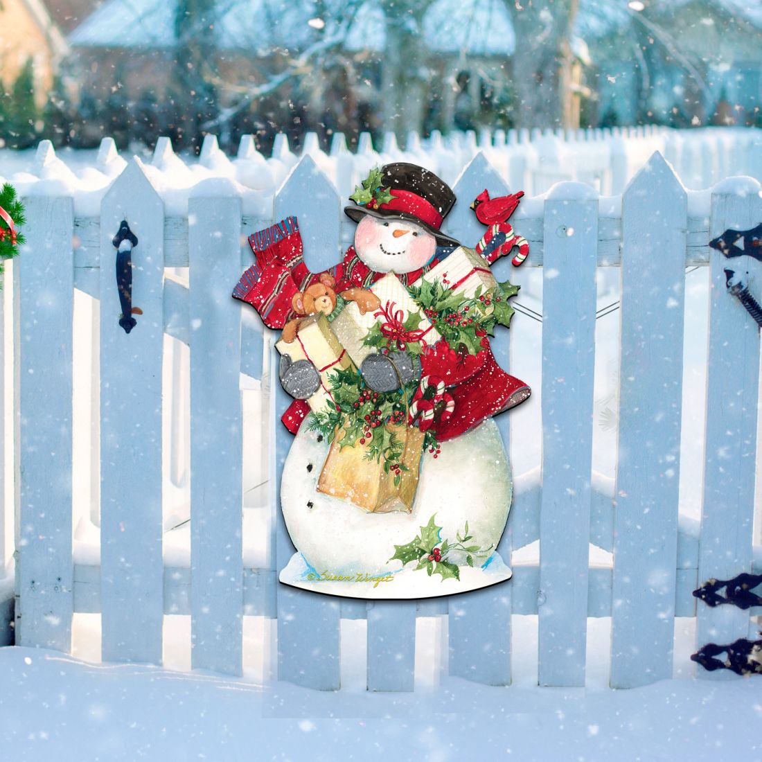 Farmhouse Snowman Door Hanger