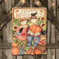 Happy Harvest Halloween Couple Door Decor by Susan Winget - Thanksgiving Halloween Decor - 8471203H-SW