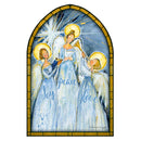 Joy, Peace & Love Angels Stained Glass Wood Door Hanger