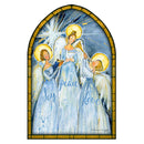 Joy, Peace & Love Angels Stained Glass Wood Door Hanger