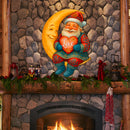 Santa on the Moon Love Christmas Door Hanger