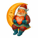 Santa on the Moon Love Christmas Door Hanger