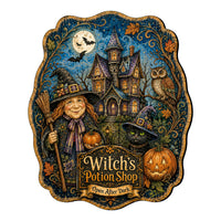 Witch’s Potion Shop Wood Front Door Art