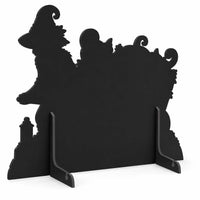 Skeleton Warlock & Black Cats Freestanding Wood Yard Decor
