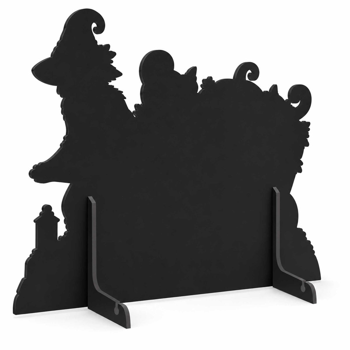 Skeleton Warlock & Black Cats Freestanding Wood Yard Decor