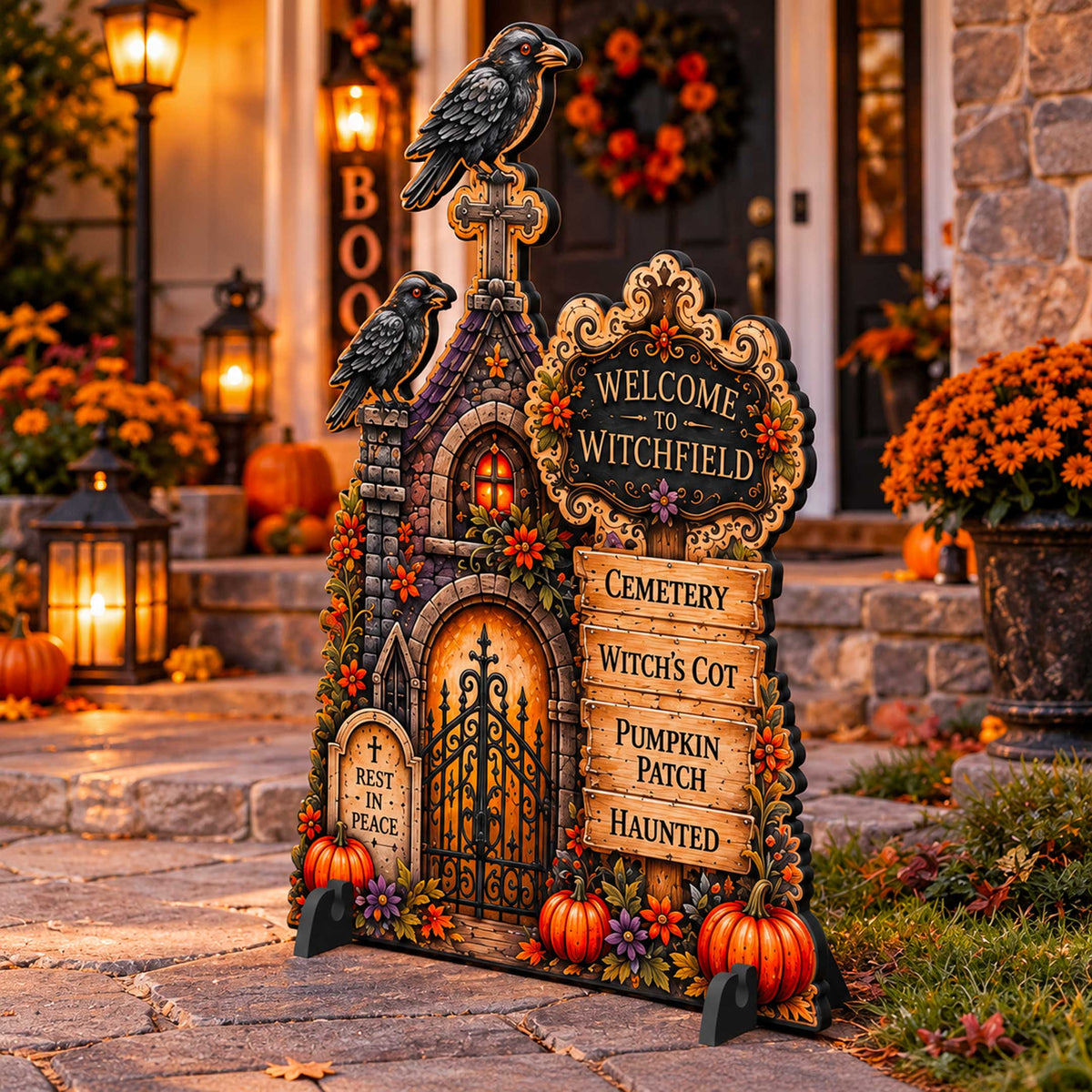 Welcome to Witchfield Freestanding Wood Yard Decor