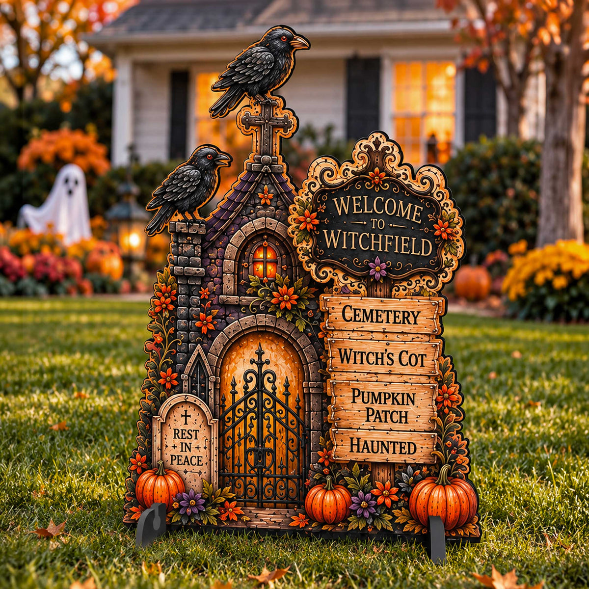 Welcome to Witchfield Freestanding Wood Yard Decor