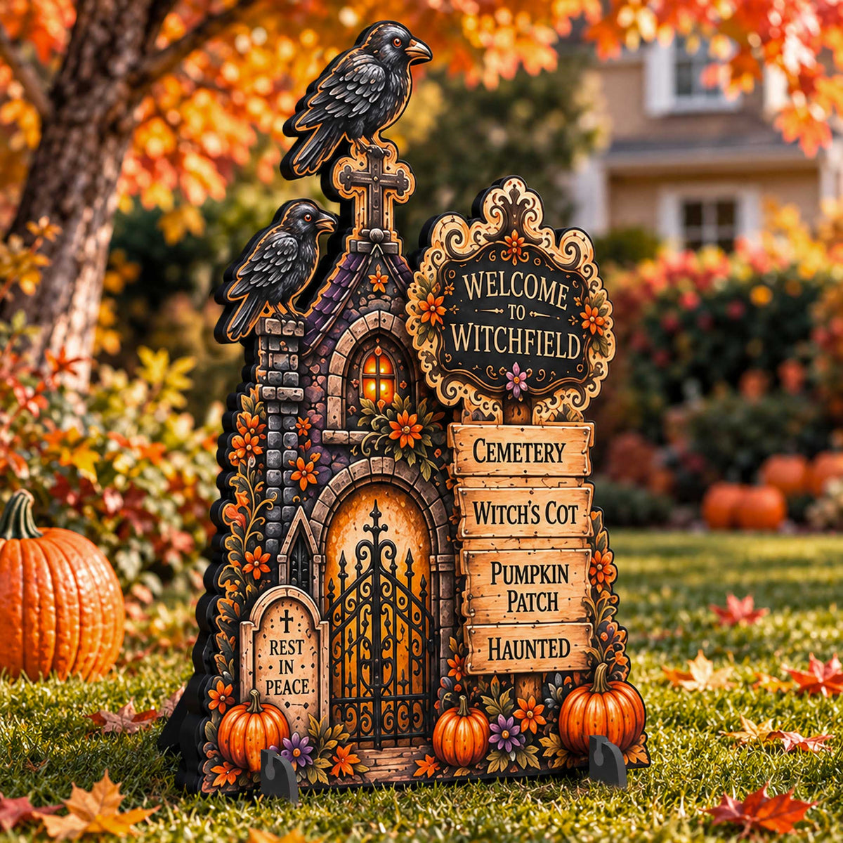 Welcome to Witchfield Freestanding Wood Yard Decor