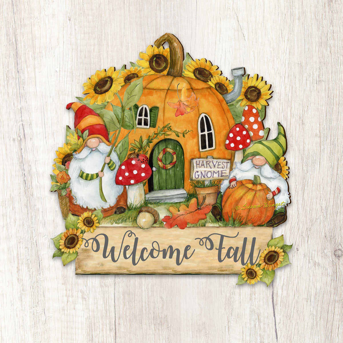 Gnome Hobbit House Fall Yard Sign
