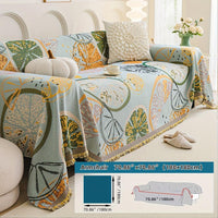 Boho Chic Double-sided Chenille Sofa Cover with Tassels - All-Season
