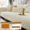 Luxurious Rabbit Fur Sofa Slipcover | Non-Slip Light Grey for dog use