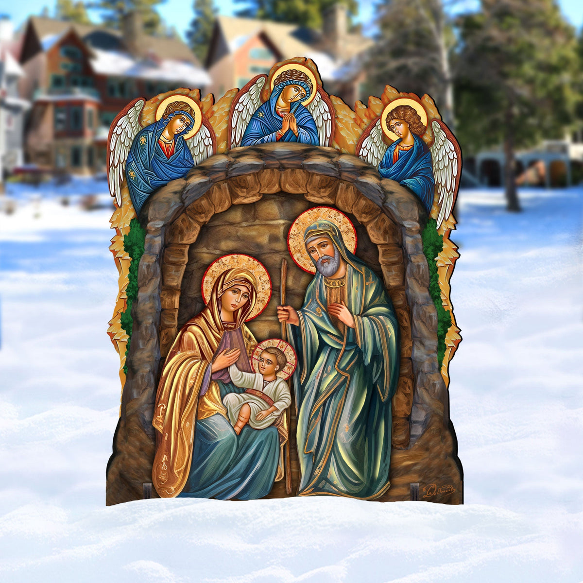 Traditional Nativity & Angels Outdoor Art