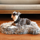 PupRug by Paw.com® Faux Fur Orthopedic Dog Bed: Curve Charcoal Grey