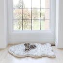 PupRug by Paw.com® Faux Fur Orthopedic Dog Bed: Curve White with Brown Accents