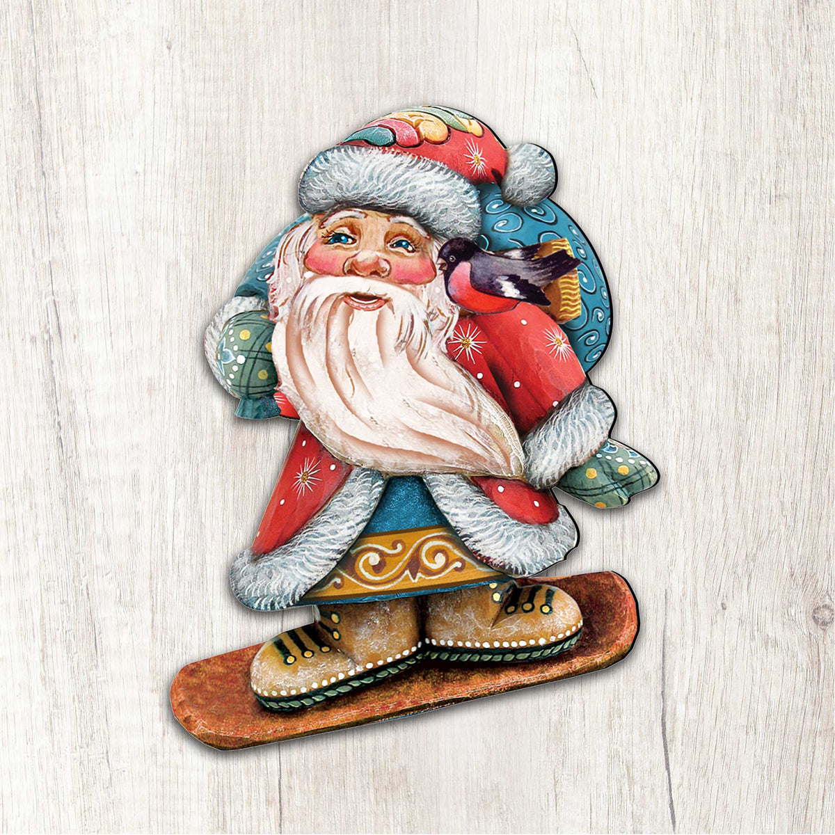 Cool Snowboarding Santa Door Hanger