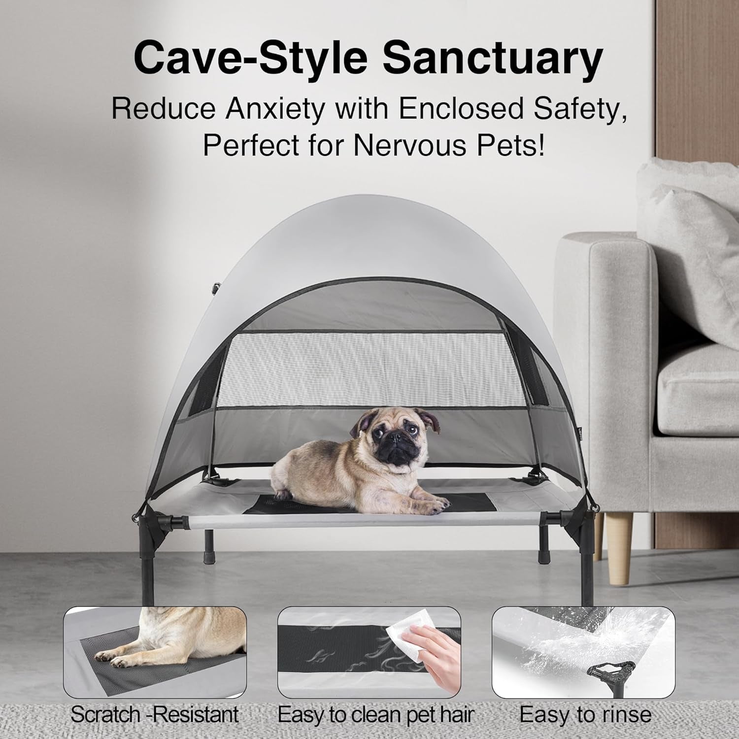 Outdoor Dog Cot and Shade Canopy