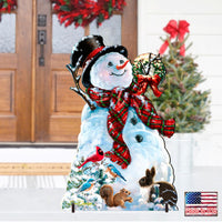 Old-Fashioned Snowman Christmas Lawn Art