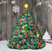 Christmas Tree & Winter Birds Freestanding Decoration