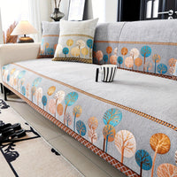 Pet Proof Couch Cover - Boho Chenille Sofa Cover with Tree Embroidery