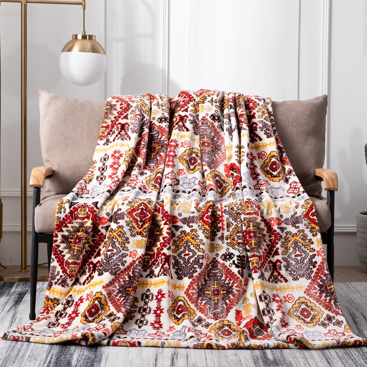 Southwestern Geometric Soft Plush Fleece Blanket