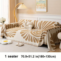 Versatile Chenille Sofa Cover - Pet-Friendly, Orange Dog Couch Cover
