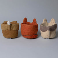 Hand-Felted Cat & Dog  Planters