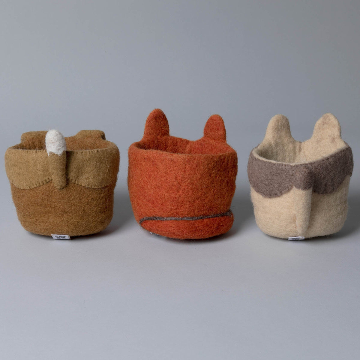 Hand-Felted Cat & Dog  Planters