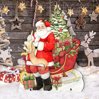 Santa & His Christmas List Outdoor Yard Sign