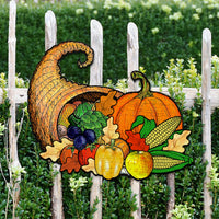 Thanksgiving Cornucopia Wooden Door Art
