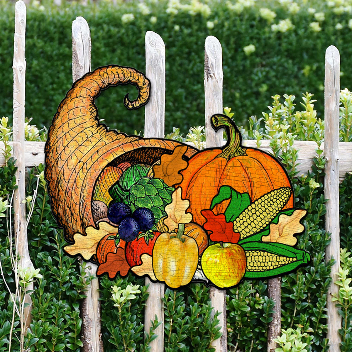 Thanksgiving Cornucopia Wooden Door Art
