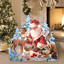 Old Saint Nick & Wildlife Friends Door Hanger Art