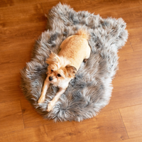 PupRug by Paw.com® Faux Fur Orthopedic Dog Bed: Curve Charcoal Grey