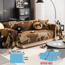 Luxurious Chenille Horse Design Sofa Cover Decor in Orange & Green