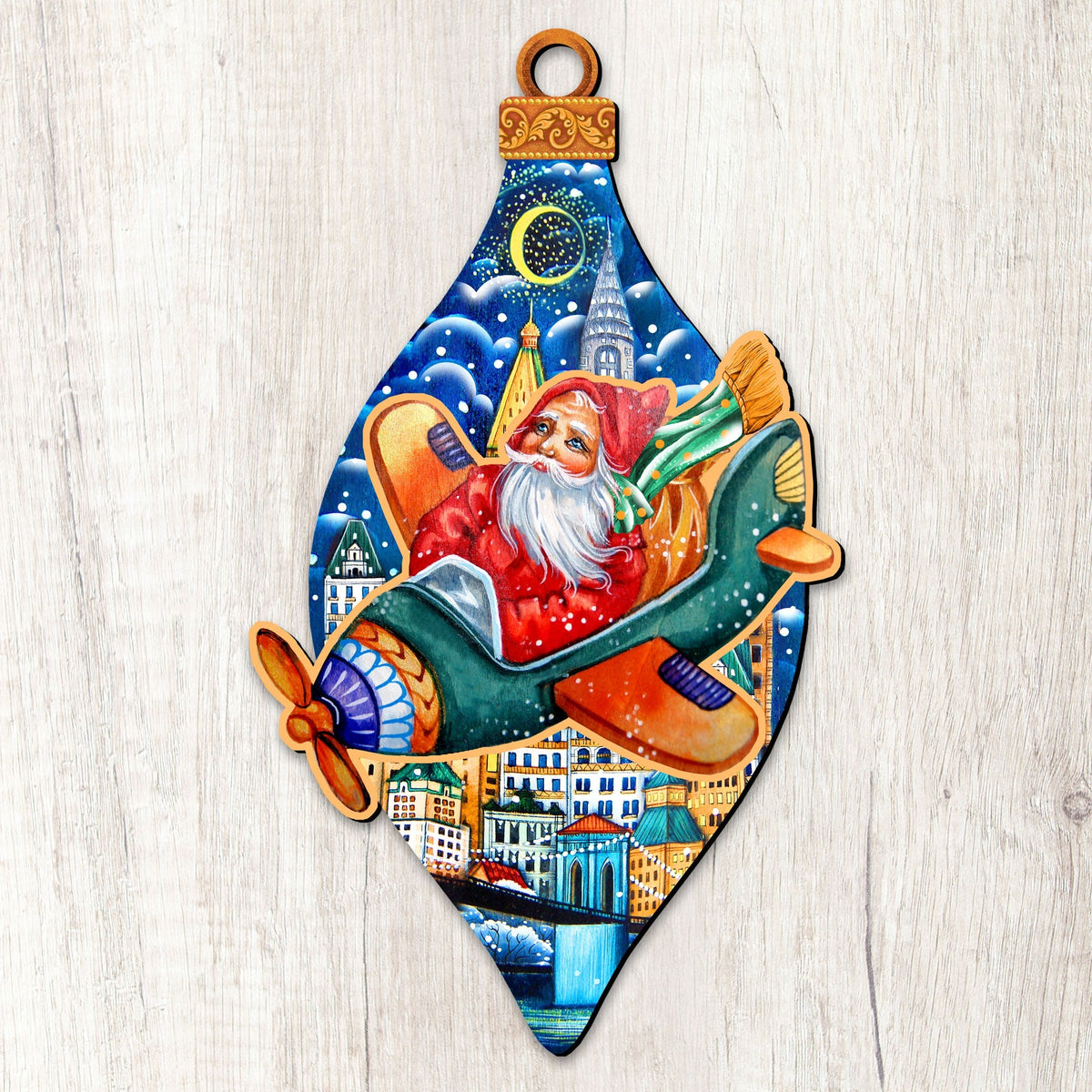 Santa & Airplane Sleigh Door Hanger Decor