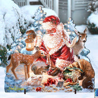 Old Saint Nick & Wildlife Friends Door Hanger Art
